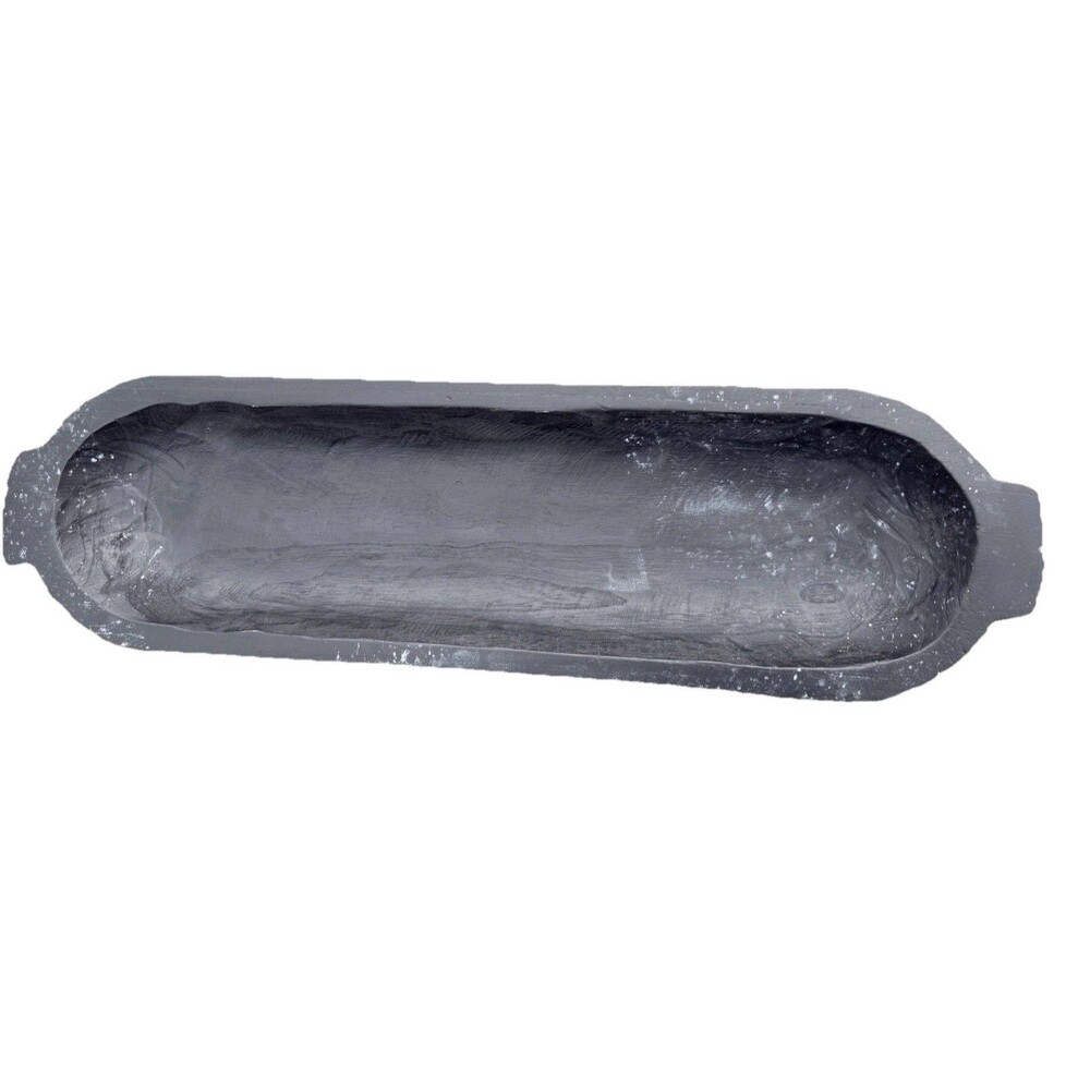 Small Rustic Baguette-Batea-Primitive-5-6W x 18-20L-Candle Pour-Dough Bowl-Black
